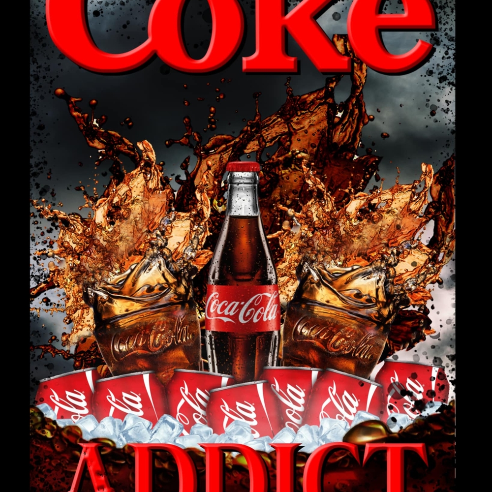 Bella Canvas Coke Addict Graphic Tee - Black and Red